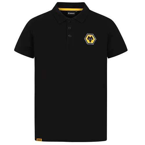 Wolverhampton Wanderers Shop | Essentials Polo – Black – Junior Wolverhampton Wanderers Merchandise